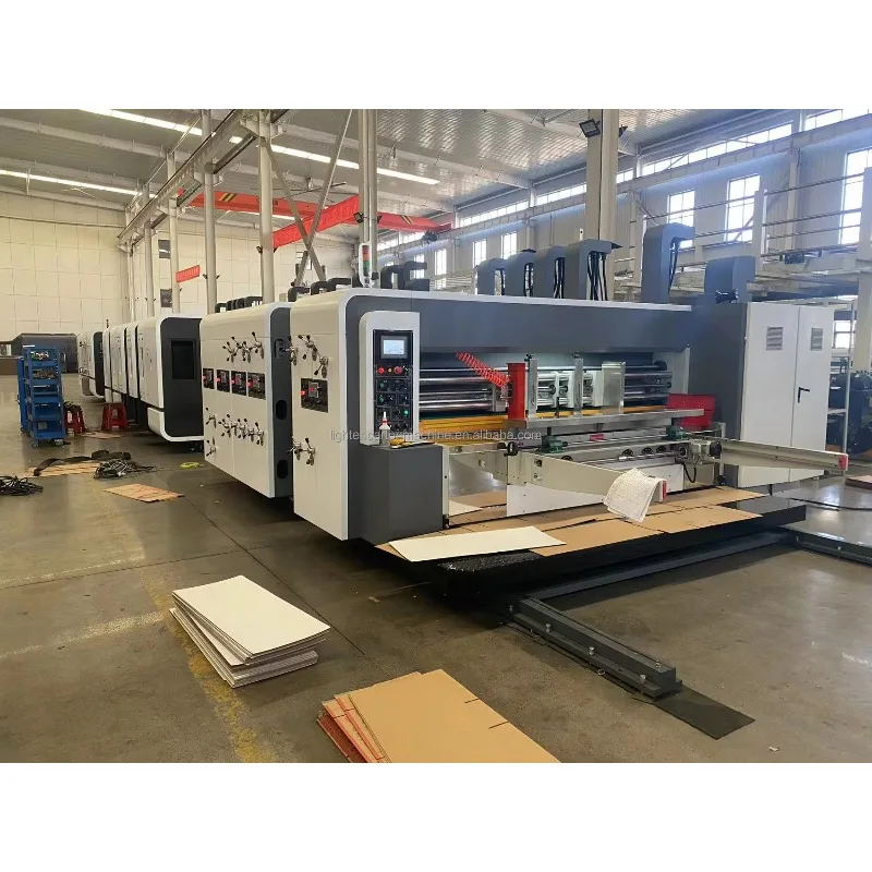 Macchina da stampa per scatole di pizza Macchine completamente automatiche per stampa flessografica a 3 colori per la produzione di scatole di cartoni animati ondulate