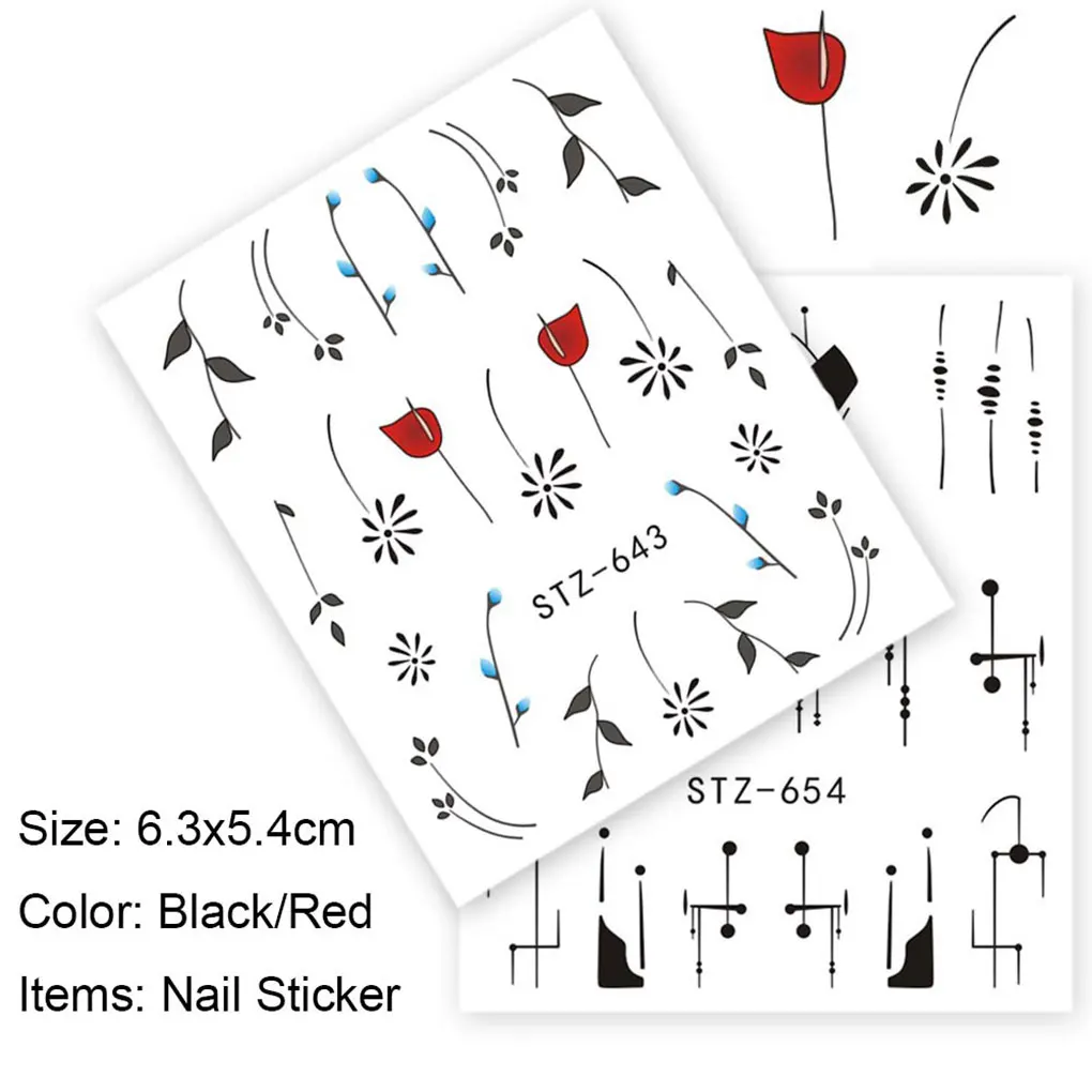 Flower Nail Decals Nail Art Stickers Decal Pendant Girl Women DIY Manicure Tatoos Wrap Accessories