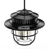 LED Camping Lantern Retro Hanging Light Portable Stepless Dimming Waterproof Rechargeable Outdoor Camping and Emergency Lighting