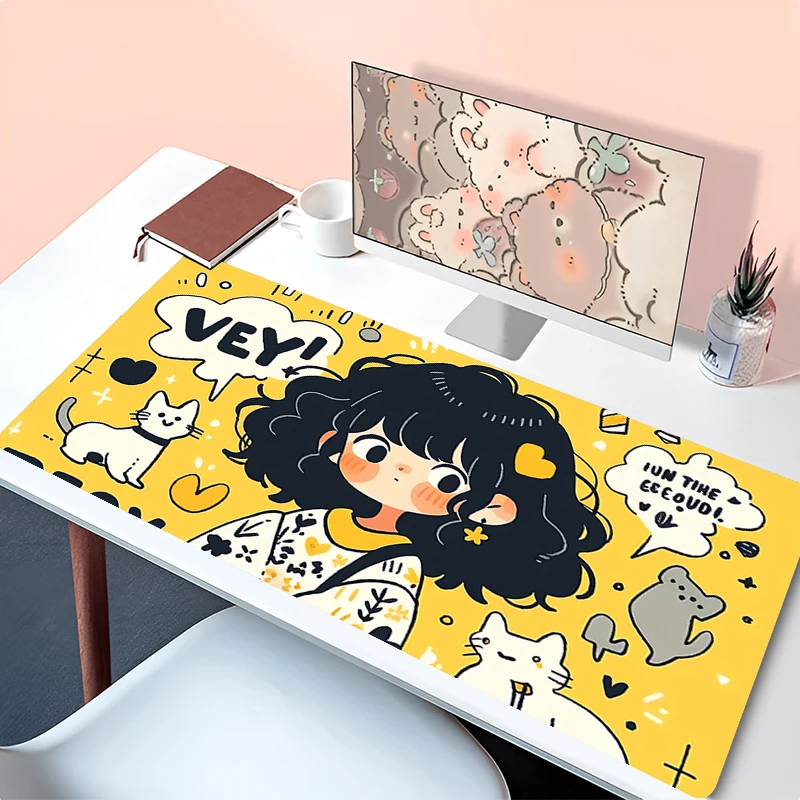 

Новый коврик для мыши с аниме-девушкой, милый коврик для клавиатуры, игровой мягкий коврик для ПК, офисный коврик для стола, настольный коврик