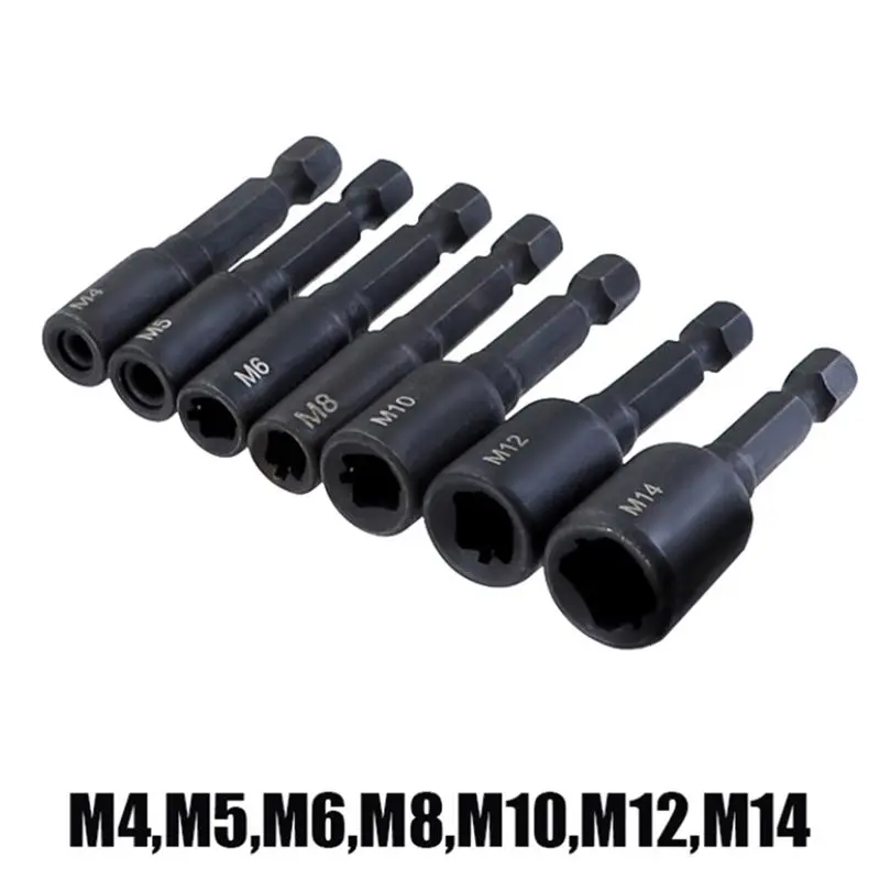 Special Offer~Tap Socket Adapter - M14 Tapping Chuck Drill 7 Pcs Professional Square Screwdriver 1/4