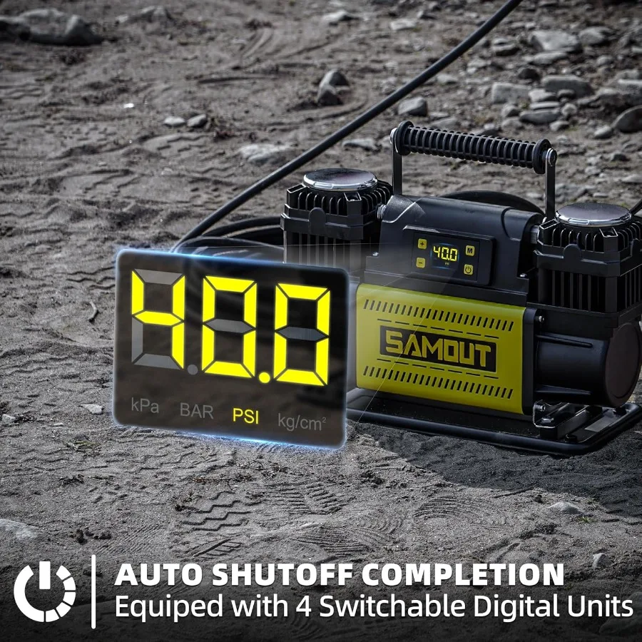 12V Digital Air Compressor Offroad Portable Inflator 12.3 CFM Air Pump Max 150PSI for Heavy-Duty Tires with LCD Control