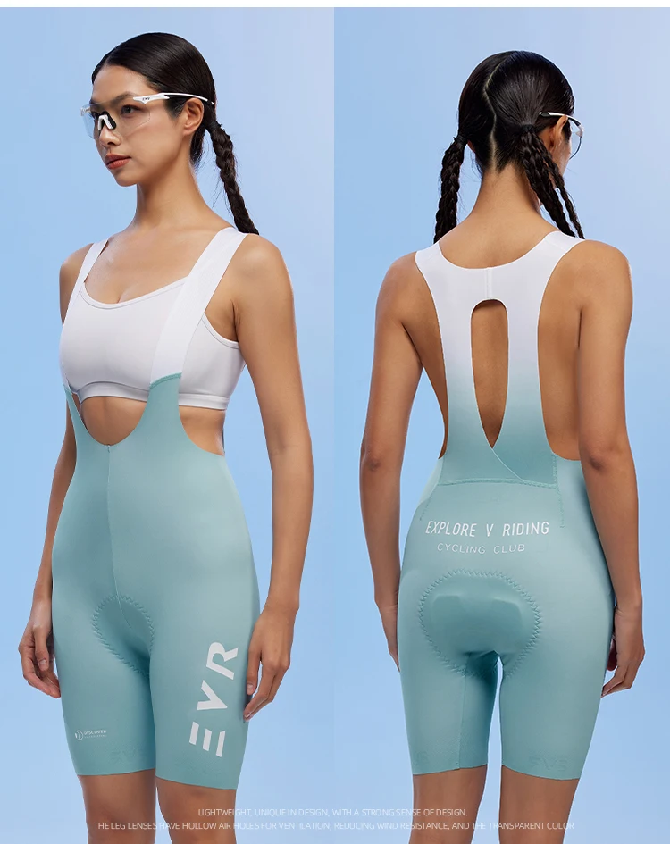 EVR Sommer Damen Radsport-Trägerhose Einteilige Trägerhose mit Doppelpfeil-Design Langstrecken-Schnelltrocknende Radhose – Detail 17