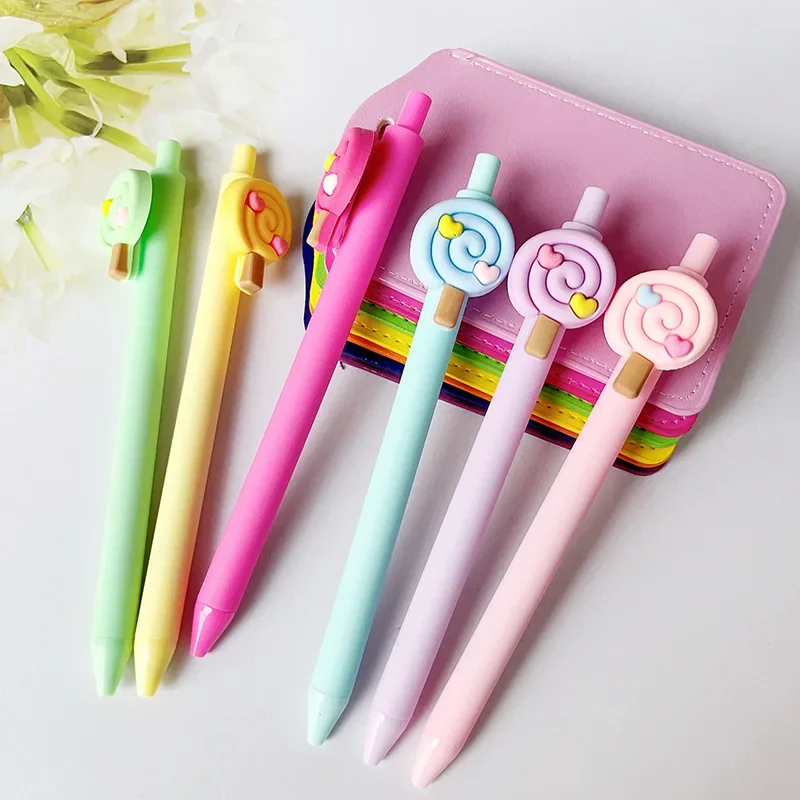 Imagem -04 - Cartoon Pen Stick Candy para Estudantes Unisex Pen Ins Patch Bonito Preto Dry Press Pen Caneta de Água de Alta Beleza Papelaria para Estudantes 0.5 Velocidade 30 Pcs