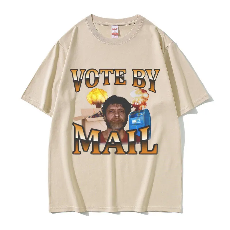 التصويت عن طريق البريد تيد Kaczynski الجرافيك طباعة تي شيرت الرجال النساء عادية القطن خمر تي شيرتات قصيرة الاكمام الهيب هوب المتضخم تي شيرت