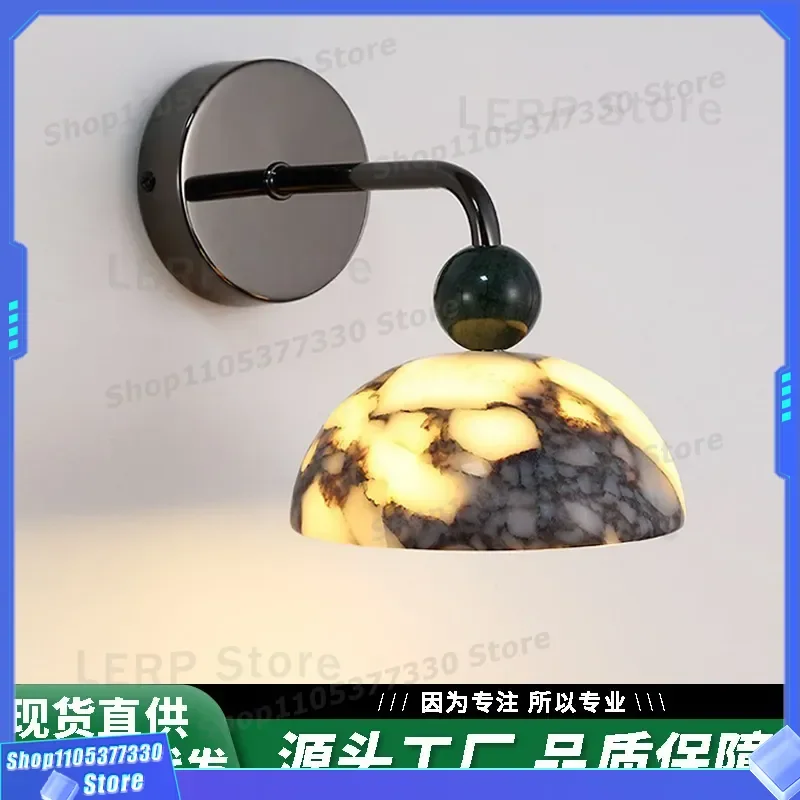 Modern Marble Wall Lamp Luxury Bedside Light Simple Design for Study Room Entrance Aisle Staircase Homestay Decor Fixture