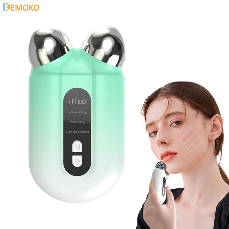 Microcorrente Facial Massager Roller, Face Lifting Machine, EMS V-Face Roller, rejuvenescimento da pele, Anti-Rugas Massager, Beleza Dispositivo