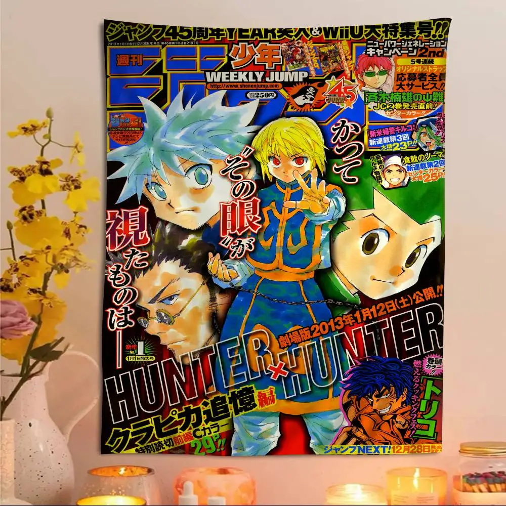 Hunter x Hunter Weekly Jump Cover Wall Tapestry - Shonen Manga Decor, Bold Room Accent for Adventure Anime & Jump Manga Fans