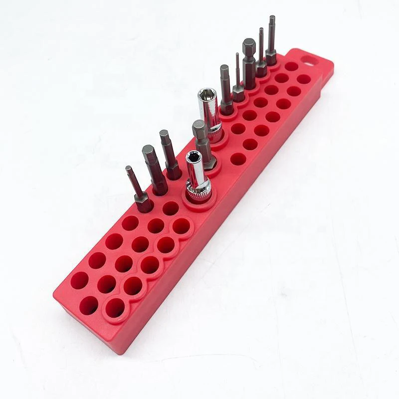 Magnetic 1/4inch Screwdriver Bit Organizer - 43 Slots Drill Bit Storage Toolbox