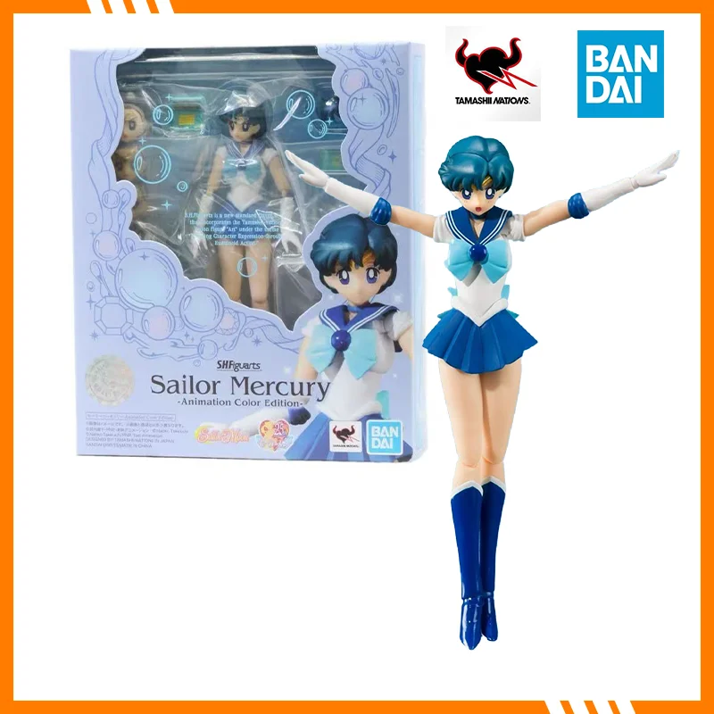 

BANDAI SPIRITS SAILOR MOON SHF SAILOR MERCURY Animation Color Edition Anime figure Movable toy Action Figure Doll for Collectors