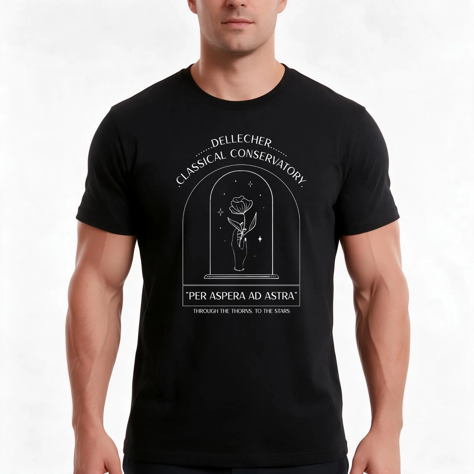 Dellecher/ Per aspera ad astra T-Shirt, Summer Casual Cotton Tee, Oversized Streetwear Tops, Vintage Graphic Print, 100% Cotton