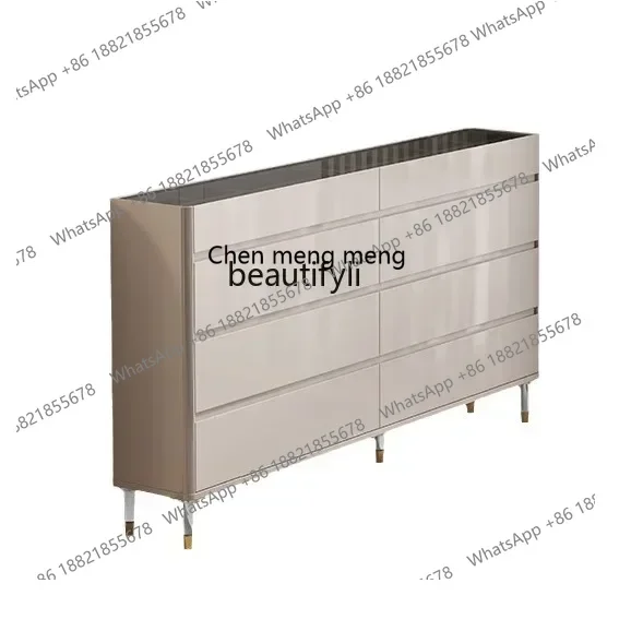 G Ultra-thin bedroom eight-bucket cabinet light luxury bedside TV cabinet narrow storage cabinet
