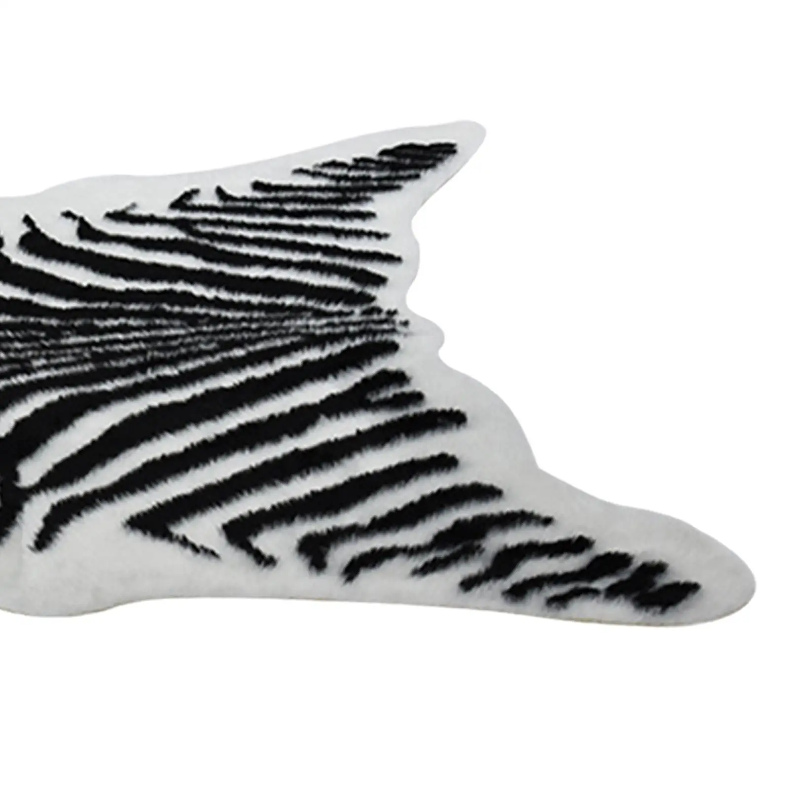 Faux Zebra Print Rug Artificial Anti Slip Carpet for Entryway Kitchen Indoor