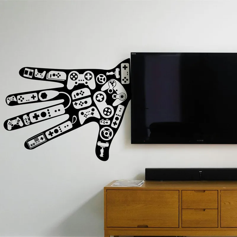 Video Game Wall Stickers Host Box Gamer Lifestyle Teen Kids Room Bedroom Live Room Doorway Decor Vinyl Wall Decal Gifts G12
