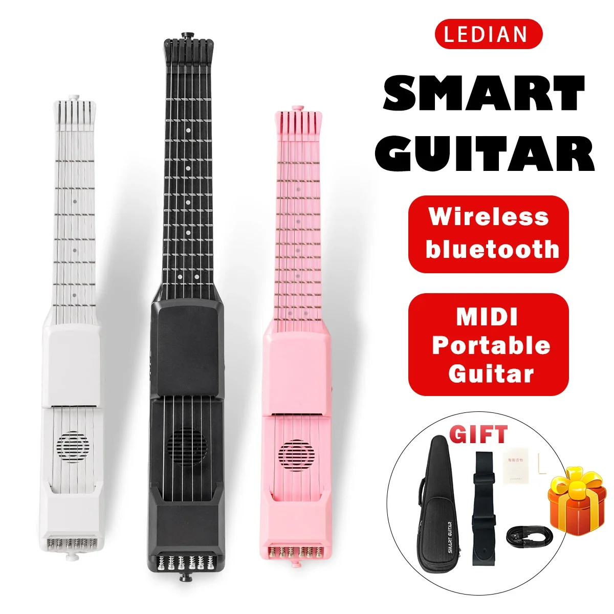 Travel Rechargeable Mini Midi Controller Electric Guitar Electric Smart Guitar