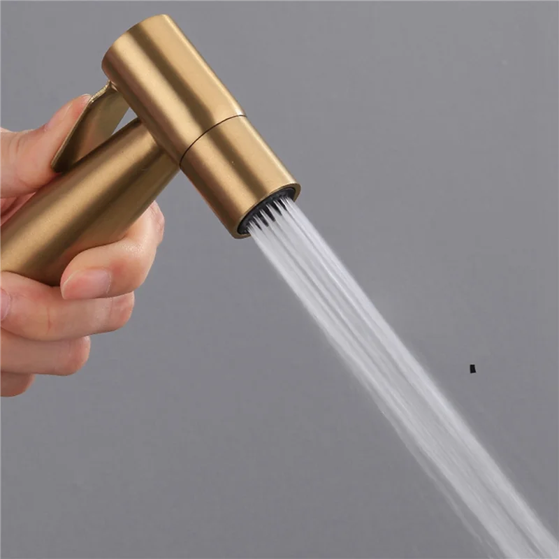 

A01F-2X Комплект смесителей для унитаза и биде для ванной комнаты, матовый золотой настенный распылитель для биде, душ с запорным клапаном