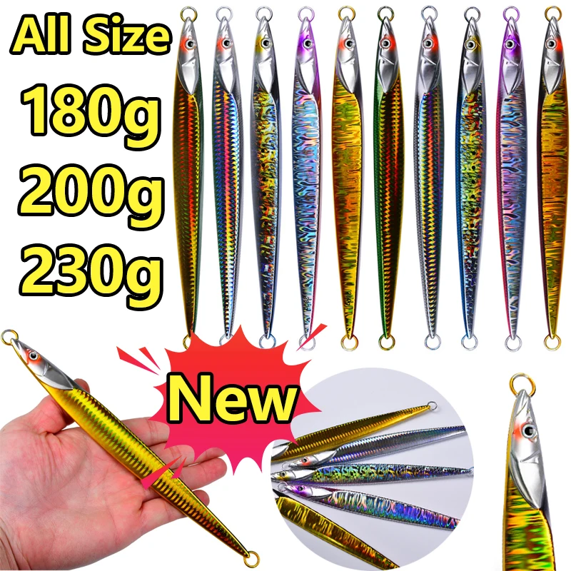 

New Metal Jigs Lure 180-200-230g Shore Casting Trolling Hard Bait Fishing Bait Tackle Fishing Lures Artificial Saltwater Lures