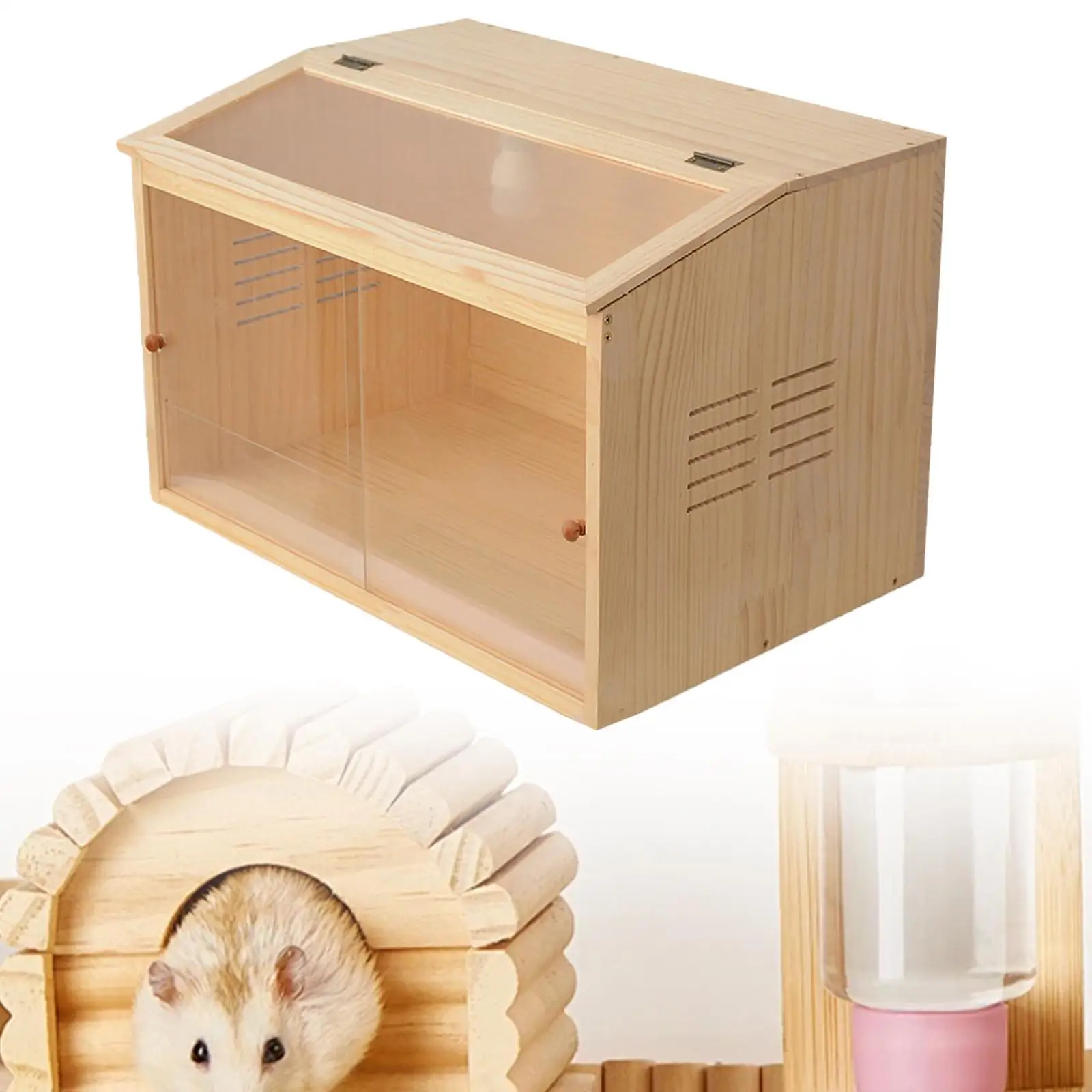 Caja para chocadeo de pollitos, caja de madera para casa de hámster, caja de alimentación para pollo rutina, caja de cría para ratón, Chinchillas, gerbos