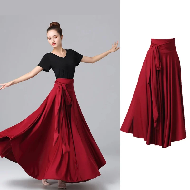 Women Spain Flamenco Dress Folk Belly Gypsy Solid Flamengo Ballet Ballroom Performance Costume Spanish Dance Stage Swing Vestido