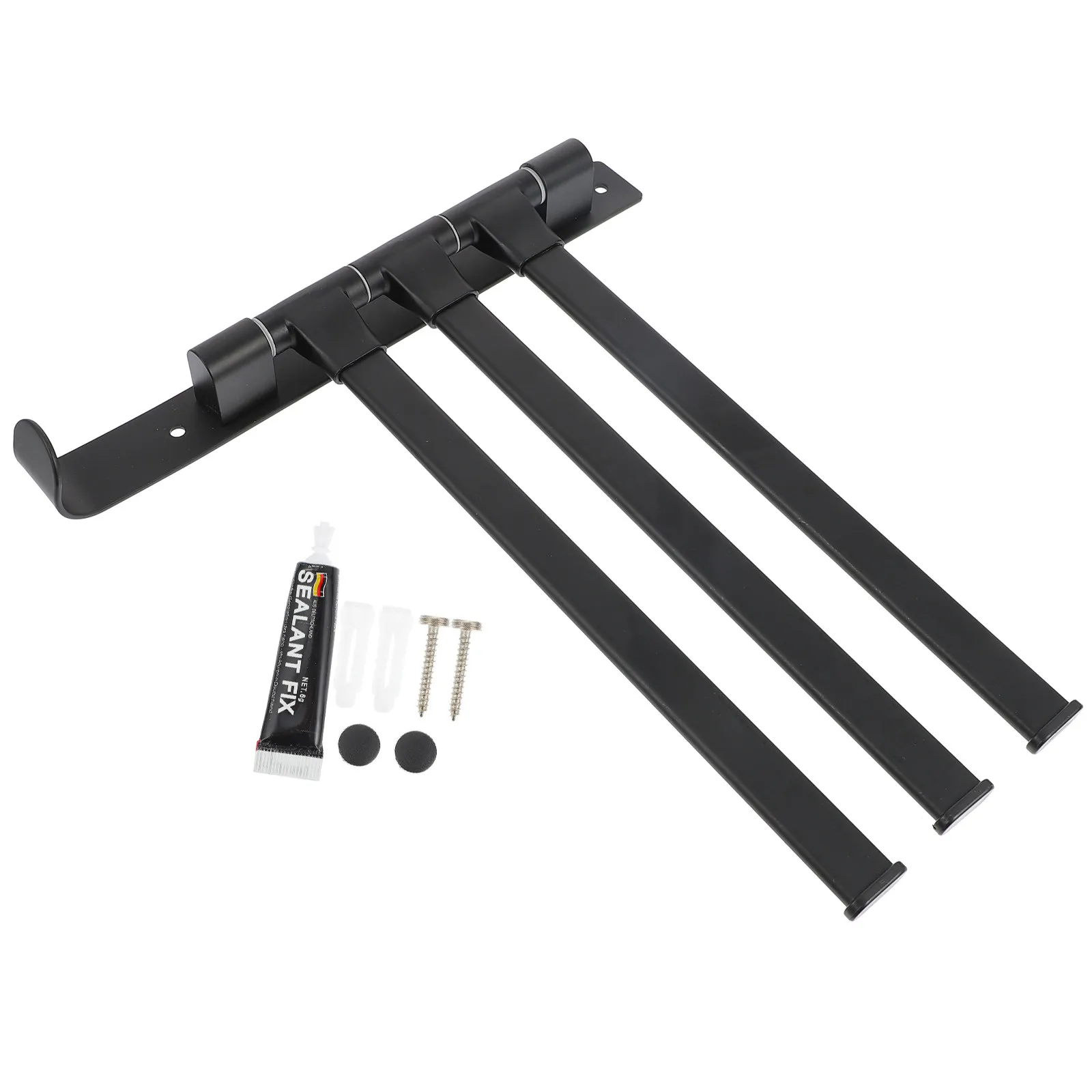 

Набор из 1 шт. алюминиевых поворотных держателей для полотенец, черная настенная вешалка для ванной и кухни, устойчивая к царапинам, простая установка