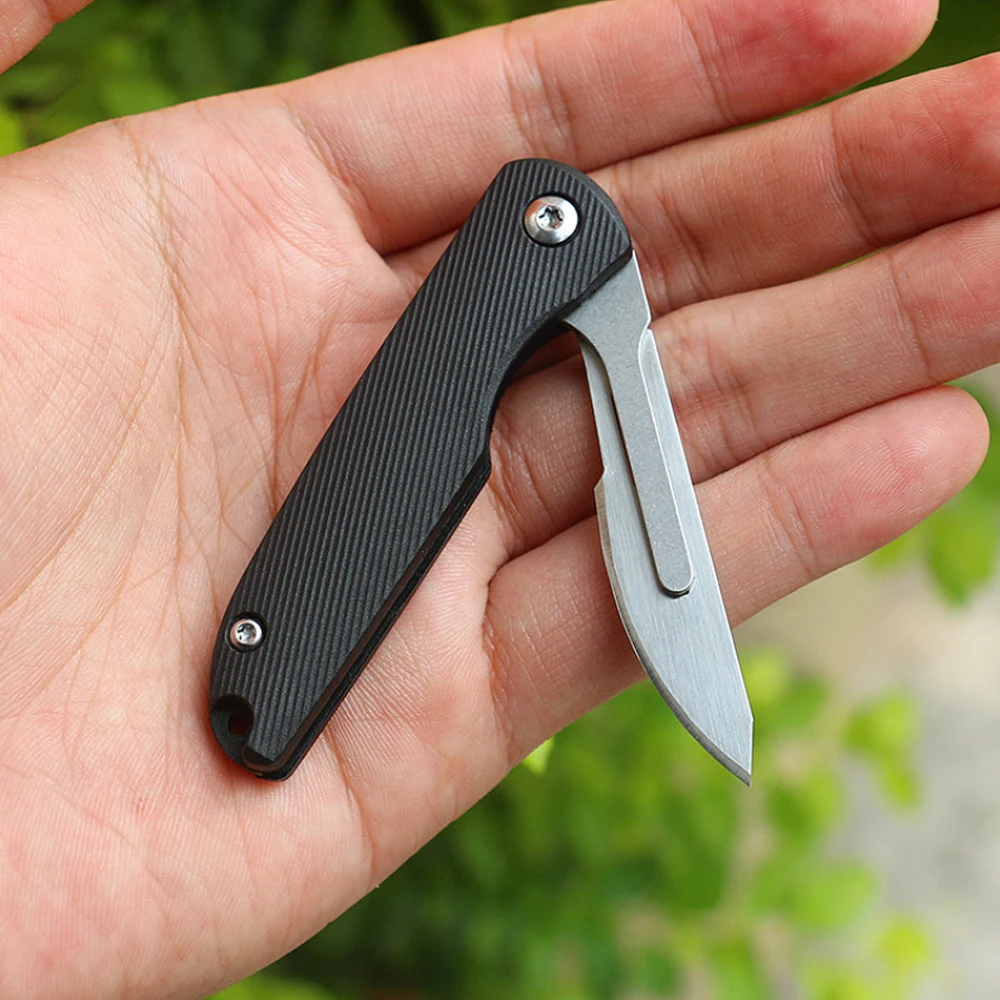 Mini Utility Knife ABS Handle Folding Scalpel EDC Quick Open Emergency Medical Knife Keychain Unpacking Pocket Knife Box Cutter