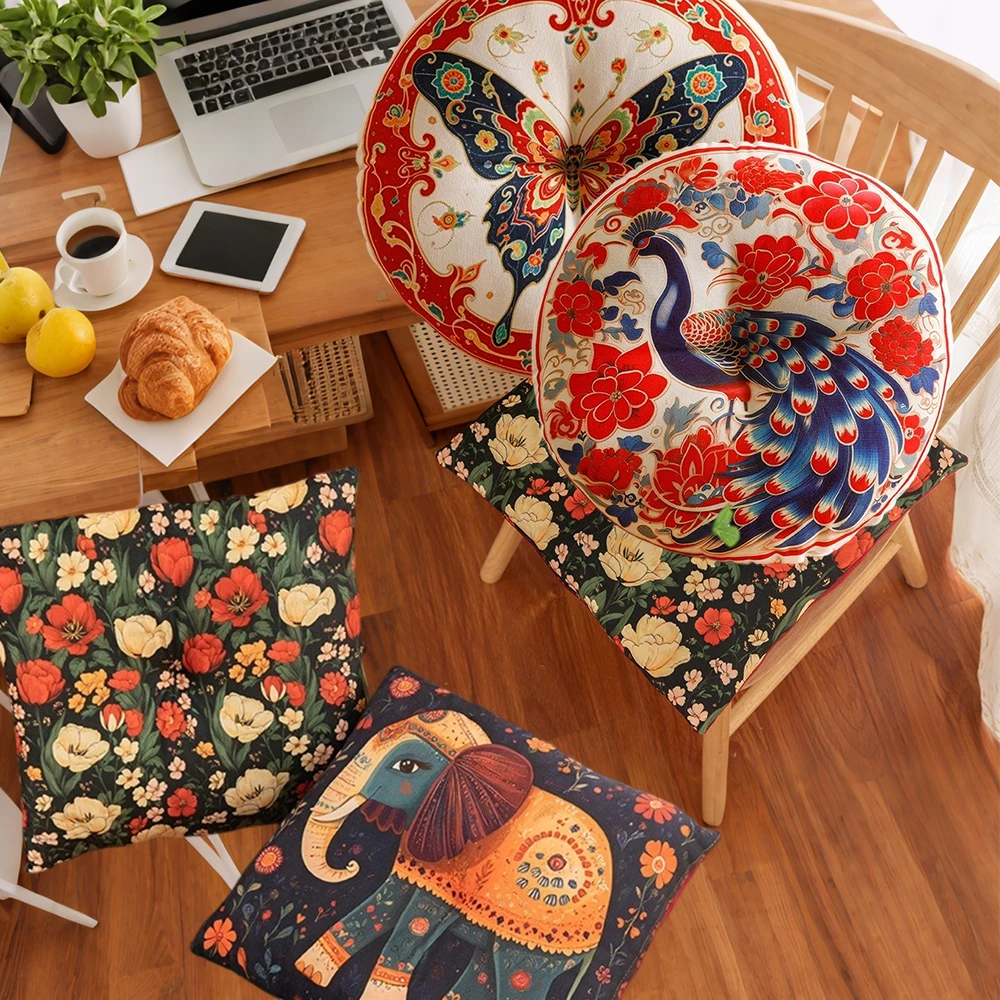 

Retro Round Chair Cushion Moroccan Style Bay Window Tatami Pad Square Filoor Cushion Cozy Seat Pillow Patio Mats Cojin Coussins