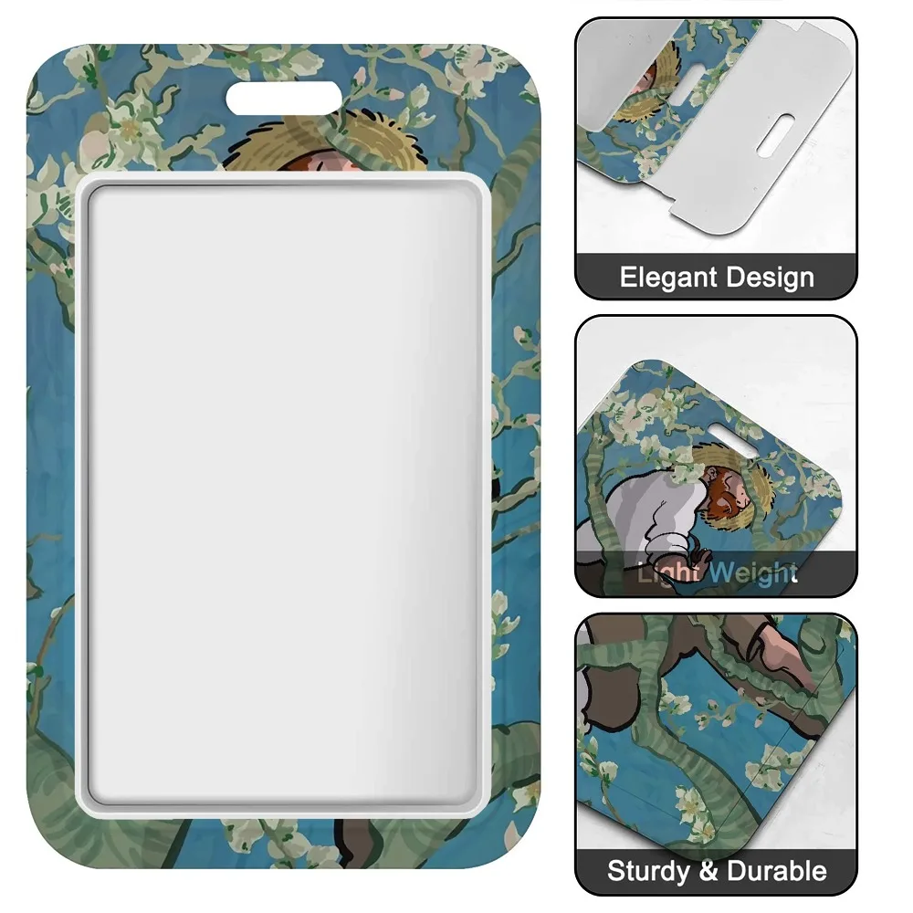 Van Gogh Starry Night Art Credential Holder for Keys Keychain  Holder ID Credit Card Pass Hang RopeYoda Retractable Reel Clip