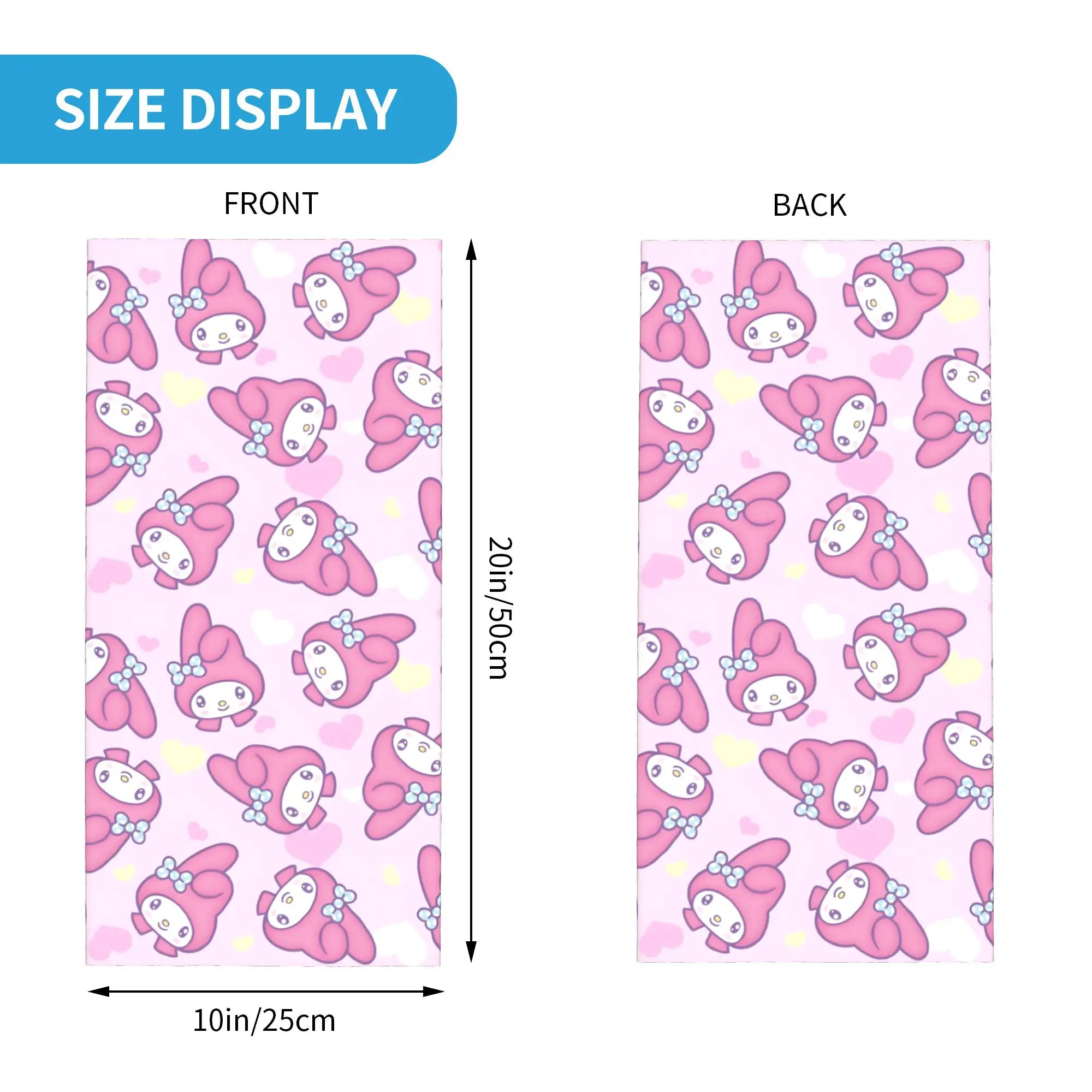 Custom Pink Melody Bandana Neck Gaiter UV Protection Face Scarf Cover Men Women Kawaii Design Headwear Tube Balaclava
