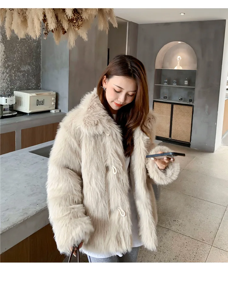 معاطف من الفرو الصناعي سترات نسائية Y2k ملابس خروج فضفاضة معطف ماكسي فروي أنيق وسميك ودافئ ملابس خارجية للعمل لخريف وشتاء 2025 #6