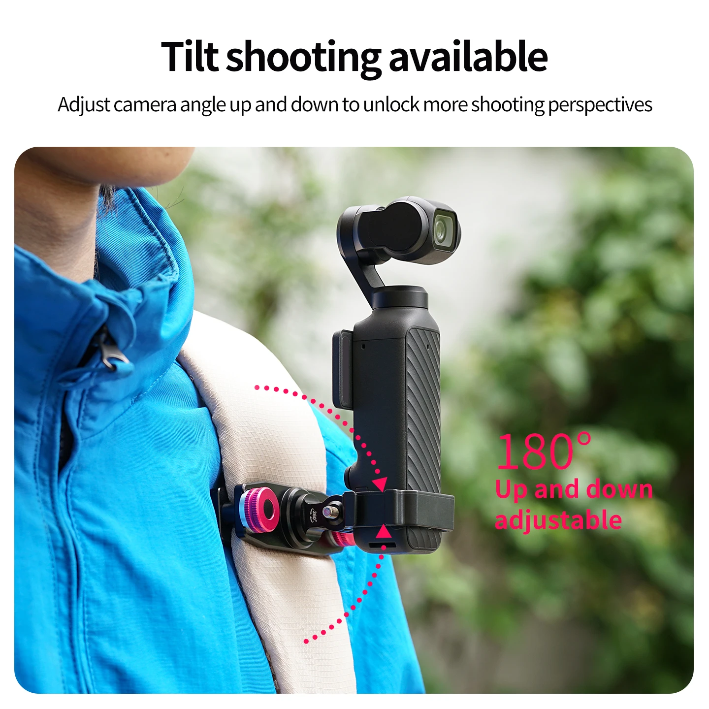 Rucksackgurt-Clip 360 ° Drehbarer Cold-Shoe-Erweiterungsrahmen mit Hutklemme für DJI Osmo Pocket 4 3 Kamera-Zubehör – Detail 4