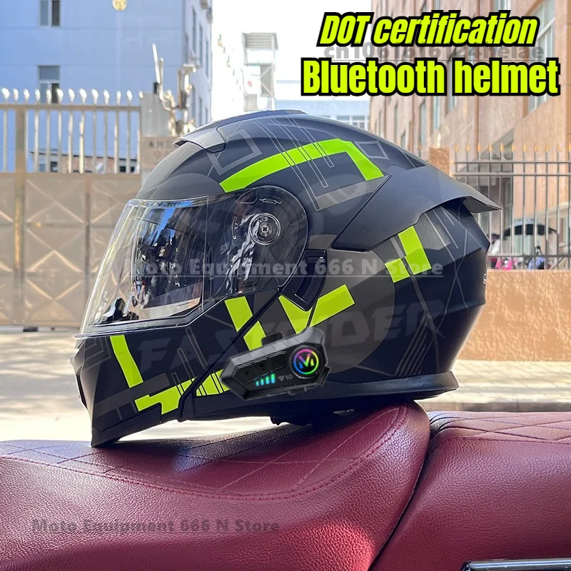 

JIEKAI мотоциклетный Bluetooth-шлем, мужской и женский откидной шлем, Bluetooth персонализированный casco de moto, сертификация DOT