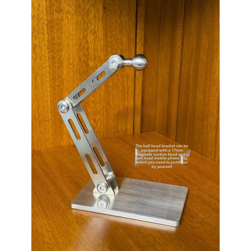 304 Stainless Steel Foldable Phone Stand – Handcrafted, 3-Axis Adjustable, Holds Phone/Tablet, 1.5lb Solid