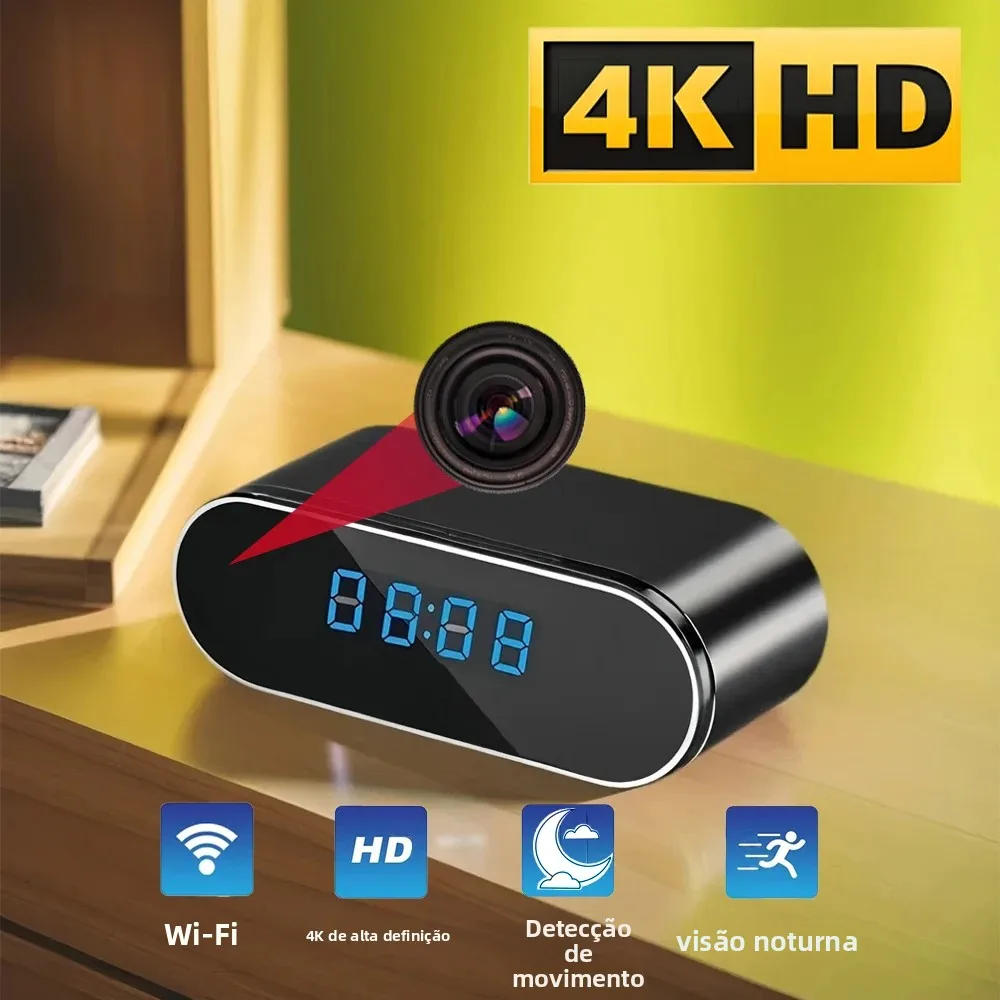 Nova mini câmera wi-fi 4k hd com visão noturna infravermelha, detecção de movimento, visualização remota, câmera sem fio doméstica