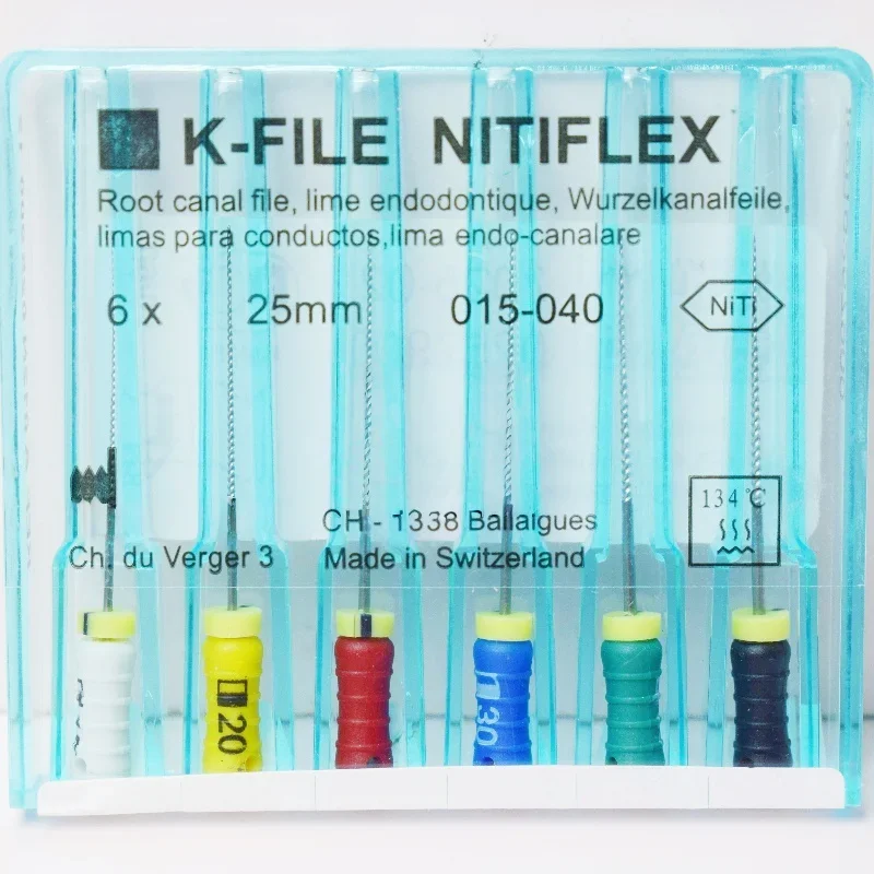12Packs/Box Dental K-FILE NiTi Flexible 21/25mm Endo Root Canal K Files Hand Use Endodontic Nickel Titanium Dentist Supplies