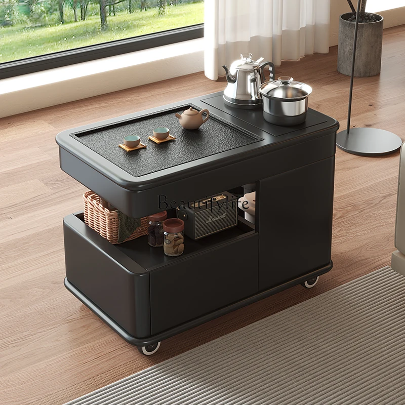 W2 jj * جميع طاولات الشاي المتنقلة المصنوعة من الخشب الصلب، وعدد قليل من طاولات الشاي الصغيرة بجوار الأريكة، وعاء كهرومغناطيسي منزلي متكامل