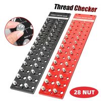 28 Holes Nut and Bolt Thread Checker Standard Inch and Metric Thread Measuring Gauge Precision Aluminum Alloy