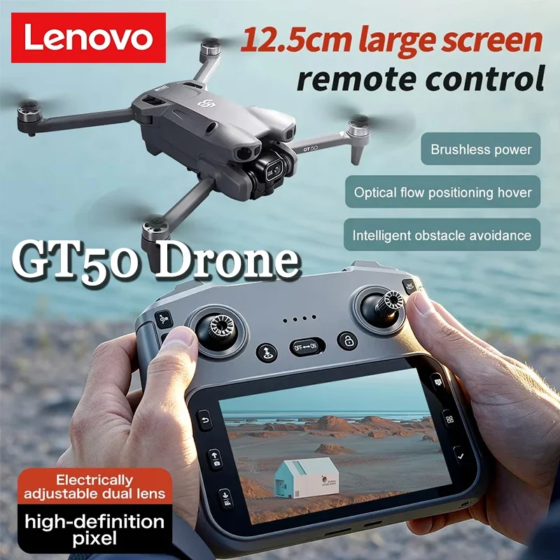 

Lenovo GT50 Aerial Photography Drone Obstacle Avoidance, HD Brushless Quadcopter with Large Screen Remote Control Toy Aircraft