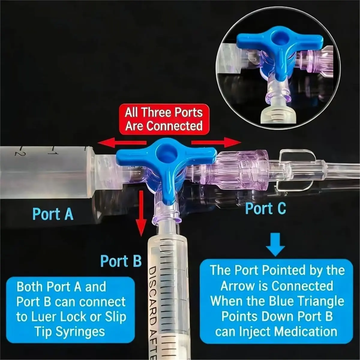 THANKYOU 10pcs Disposable Valve 3-Way Stopcocks with Luer Connections Male Lock for School Projects, Hobbies DIY Experimental