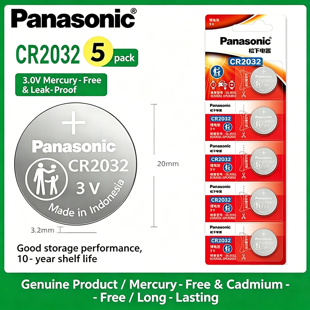Panasonic CR2032 CR2025 CR2016 3V Lithium Knoopcelbatterijen Lange Levensduur Voor Auto Afstandsbediening Sleutelhanger Horloge Speelgoed