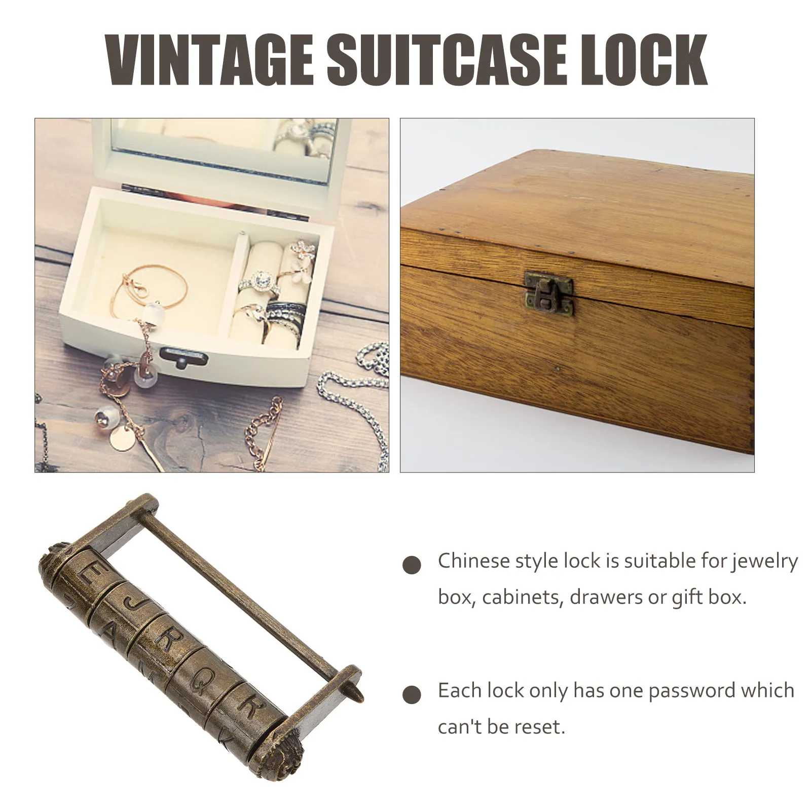 Cabinet Code Lock Old Style Multi-function Password Letter Oriental Chinese Decorative
