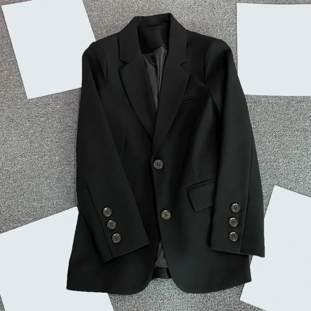 Women Suit Jacket Women Suit Coat Stylish Women's Workwear Single Breasted Suit Jackets with Lapel Long Sleeves Flap for Spring