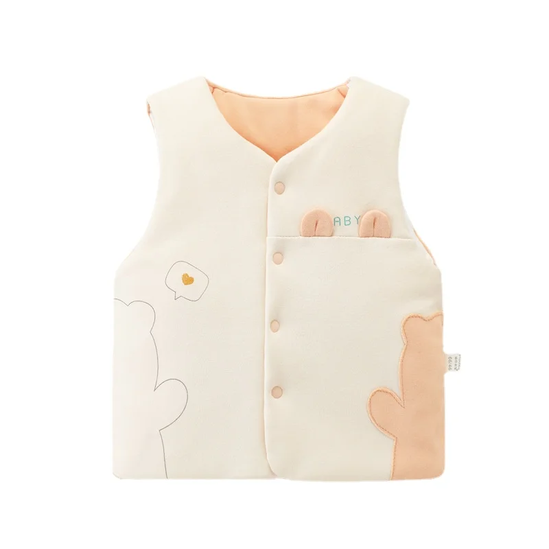 0-1Y Newborn Baby Vest Cotton Toddler Waistcoat Sleeveless Jacket for Girls Boys Vests Winter Children Clothes Cartoon