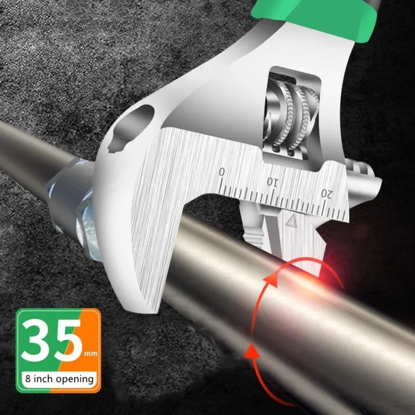 LAOA 6/8inch Adjustable Wrench Monkey Wrenches Short Handle Spanner Pipe Wrench for Air Controller Pipe Home Repair Hand Tools