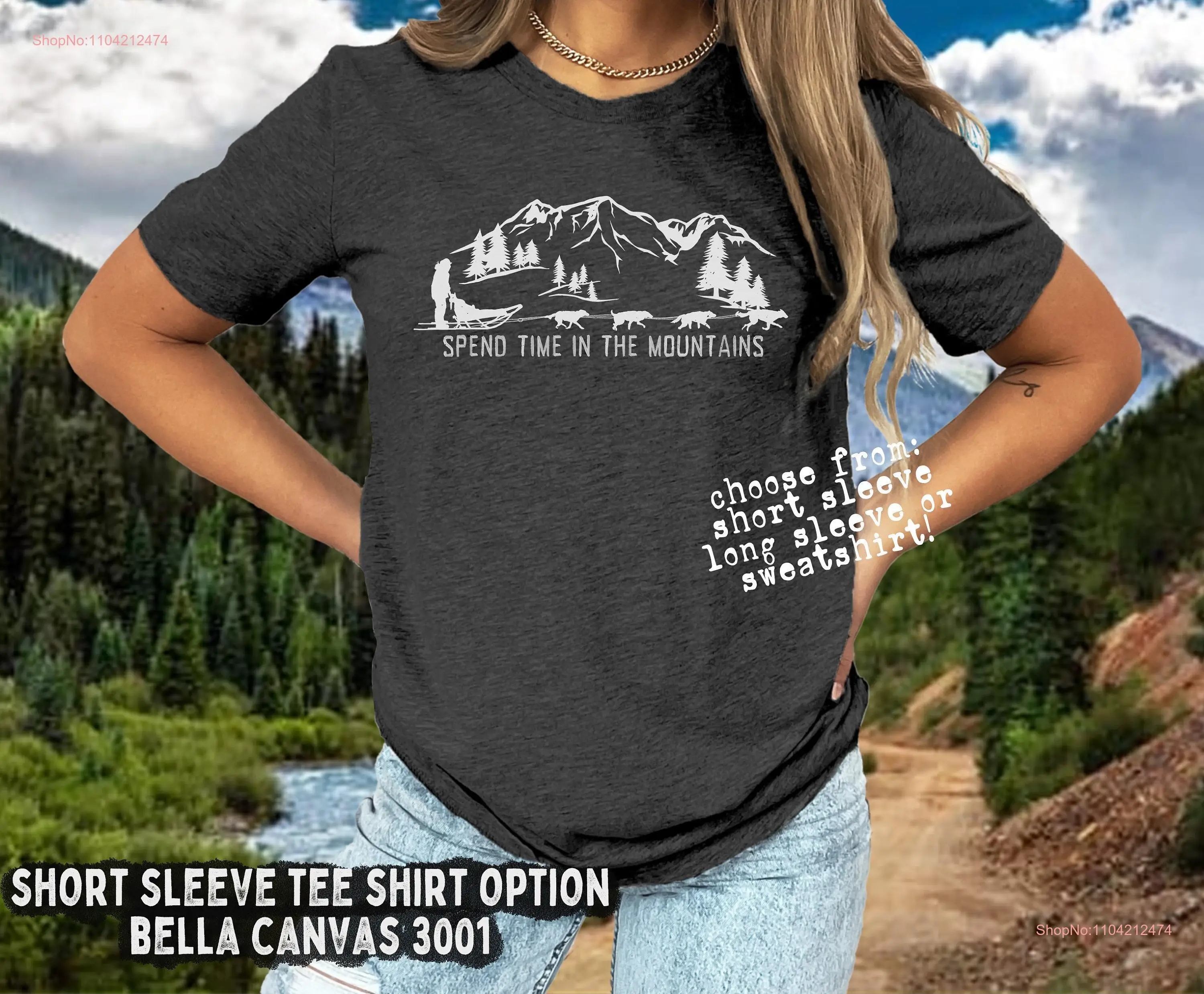 Dog Sledding T Shirt for Sled Musher Siberian Husky Lover SweaT Mushing Urban Mom Dad long or short sleeves