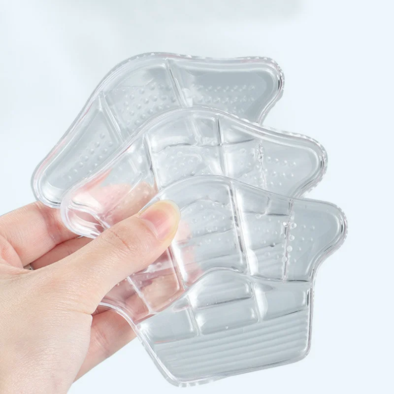 Transparent Silicone Heel Stickers Heels Grips Anti Slip Sneakers Shoe Cushions Non-Slip Crown Inserts Pads Foot Care Protector