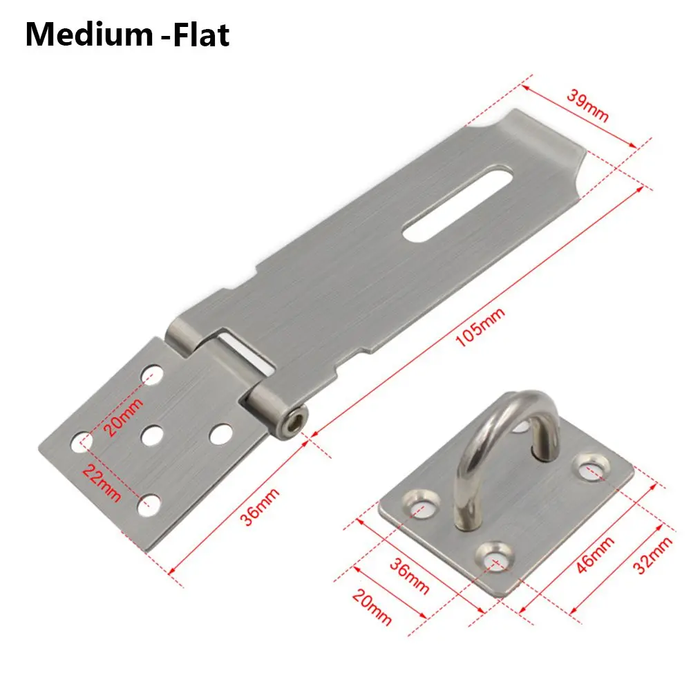 JianLing 4-Pack 90° Angle Hasp, 304 Stainless Steel Safety Lock Latch With Padlock Eye For Indoor & Outdoor Storage, Toolbox, Gate, Shed