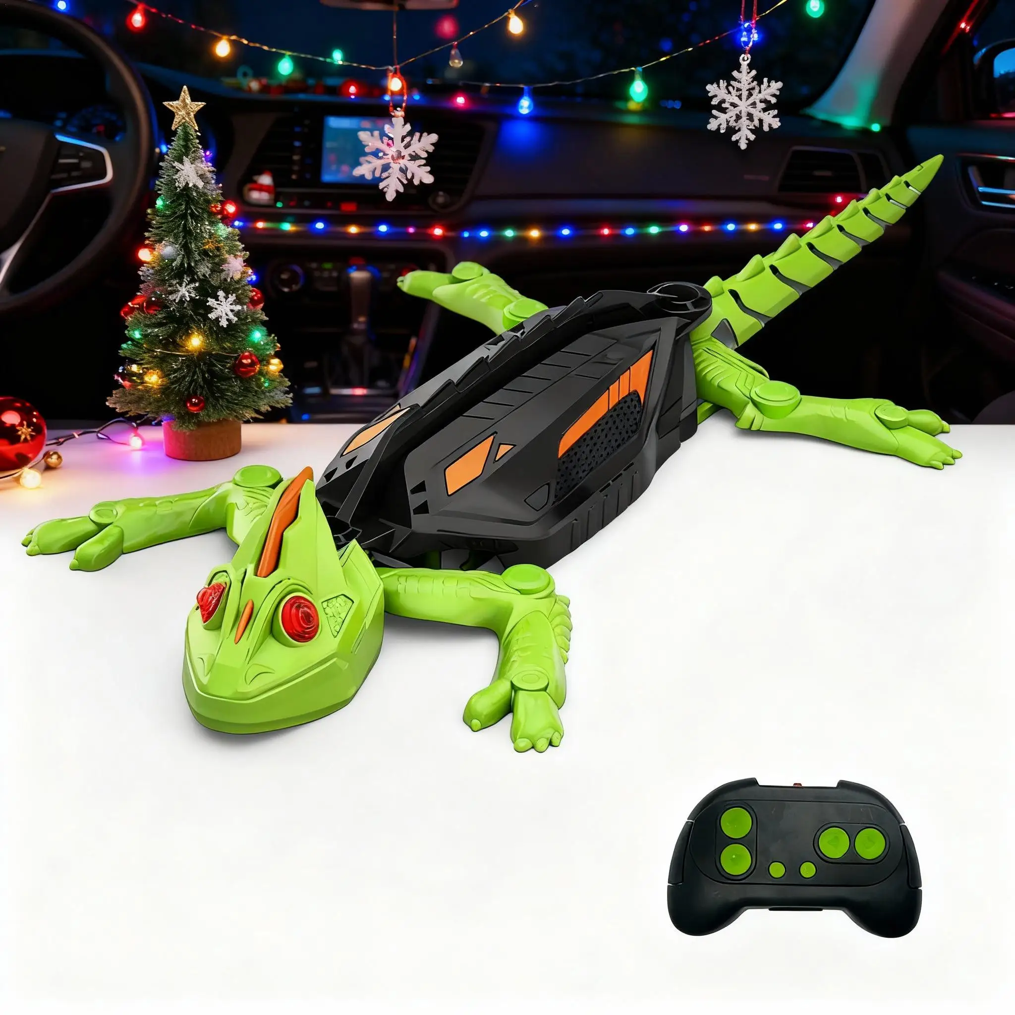 Realistic Biomimetic RC Wall Climbing Lizard Robot Toy Remote Control Gecko That Climbs Glass & Smooth Walls Car Interior Decor