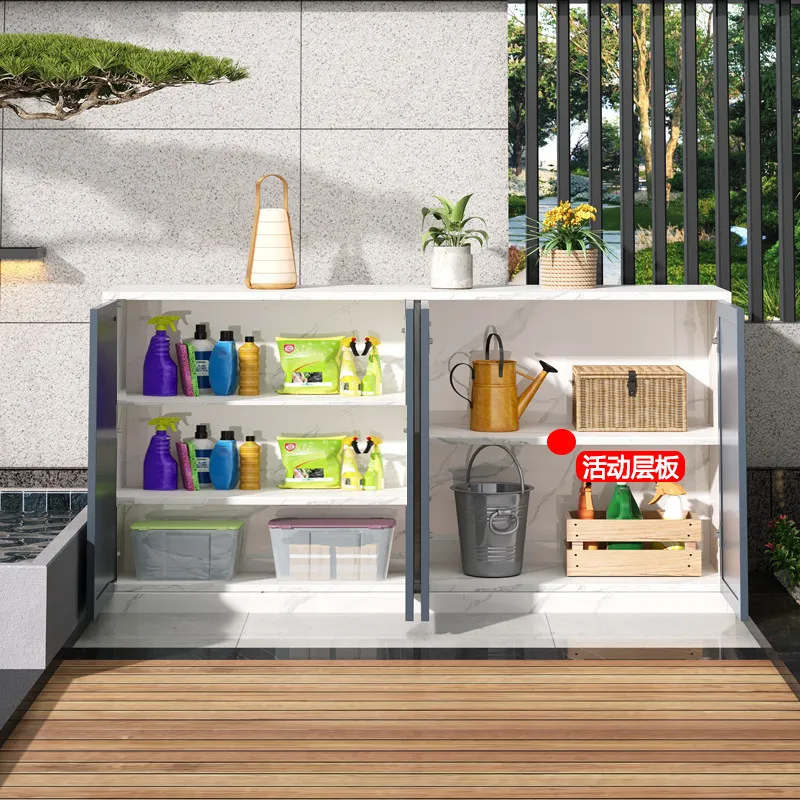 Outdoor Aluminum Alloy Locker Outdoor Balcony Garden Waterproof Sunscreen Slate Aluminum Shoe Cabinet Operating Table