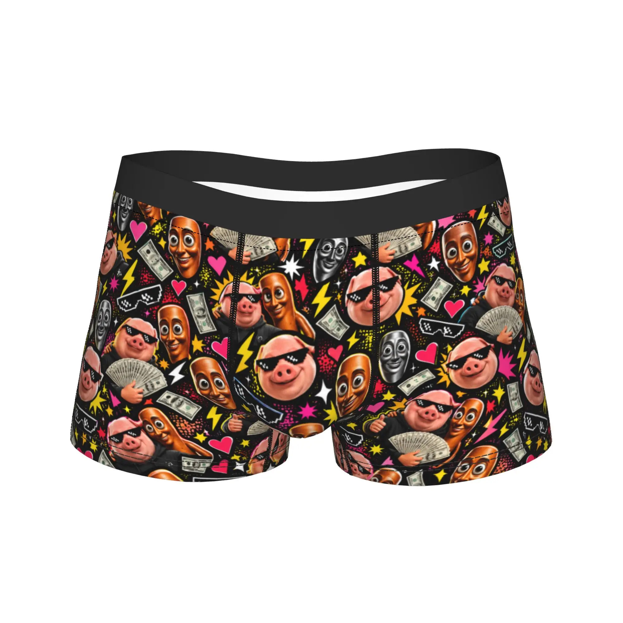 John Pork Tung Tung Sahur Calling Brainrot Meme Underwear  Males Shorts Briefs Sexy Soft Trunk Trenky DIY Large Size Panties