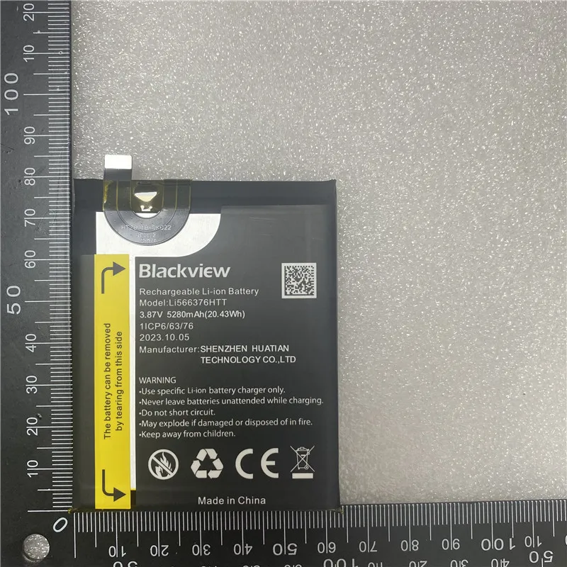 New production Date for Blackview BL6000 pro battery 5280mAh Long standby time High capacity for Blackview Li566376HTT battery